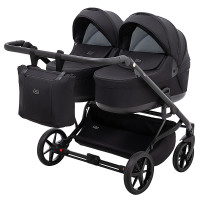 Коляска 2 в 1 для двійні Adamex Leo Duo Tip TK-53 чорний