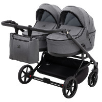 Коляска 2 в 1 для двійні Adamex Leo Duo Tip TК-57 графіт