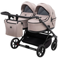 Коляска 2 в 1 для двійні Adamex Leo Duo Tip TK-72 капучино