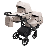 Коляска 2 в 1 для двійні Bair Kiwi DUO ECO BKD-33-1 капучино