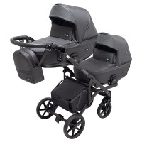 Коляска 2 в 1 для двійні Bair Kiwi DUO Soft BKD-219-1 графіт