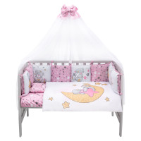 Дитяча постіль Babyroom Bortiki Print-08 рожевий (ведмедики)