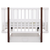 Ліжко Babyroom Місяць LU-3 маятник, шухляда білий / венге