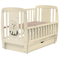 Ліжко Babyroom Песик DSMYO-3 маятник, ящик, відкидний бік бук слонова кістка