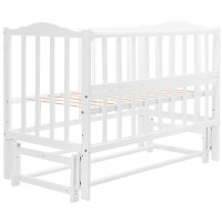 Ліжко BabyRoom Зайченя ZL-201 маятник поздовжнього хитання, відкидний бік білий