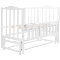 Ліжко BabyRoom Зайченя ZL-201 маятник поздовжнього хитання, відкидний бік білий