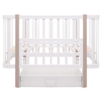 Ліжко Babyroom Місяць LU-3 маятник, шухляда білий / капучино