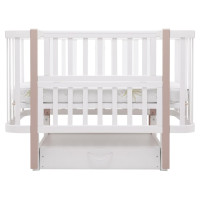 Ліжко Babyroom Місяць LU-3 маятник, шухляда білий / капучино