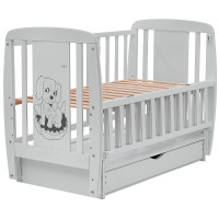 Ліжко Babyroom Песик DSMYO-3 маятник, ящик, відкидний бік бук сірий