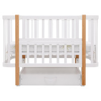 Ліжко Babyroom Місяць LU-3 маятник, шухляда білий / натуральний