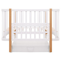 Ліжко Babyroom Місяць LU-3 маятник, шухляда білий / натуральний