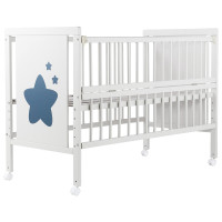Ліжко Babyroom Зірочка Z-01 відкидний бік, колеса бук білий