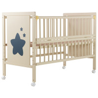 Ліжко Babyroom Зірочка Z-01 відкидний бік, колеса бук слонова кістка