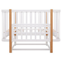 Ліжко Babyroom Місяць LU-2 маятник білий / натуральний
