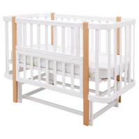 Ліжко Babyroom Місяць LU-2 маятник білий / натуральний
