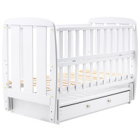 Ліжко Babyroom Кулька SH-03 маятник, ящик, відкидний бік бук білий