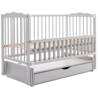 Ліжко Babyroom Веселка DVMYO-3c маятник, ящик, відкидний бік бук сірий