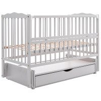 Ліжко Babyroom Веселка DVMYO-3c маятник, ящик, відкидний бік бук сірий