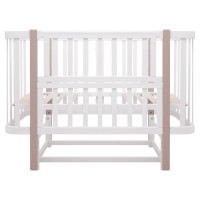 Ліжко Babyroom Місяць LU-2 маятник білий / капучино