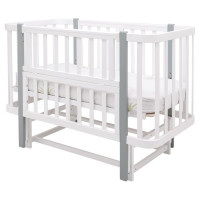 Ліжко Babyroom Місяць LU-2 маятник білий / сірий