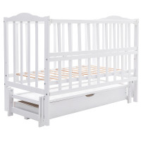 Ліжко BabyRoom Зайченя ZL-301 маятник поздовжнього хитання, ящик, відкидний бік білий