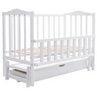 Ліжко BabyRoom Зайченя ZL-301 маятник поздовжнього хитання, ящик, відкидний бік білий